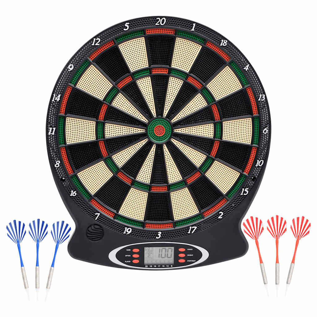 Vidaxl Dartboard Electric con dardos polipropeno negro