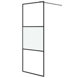 Vidaxl Walk-in Duschwand 80x195 cm Halbmat ESG Glass Schwarz