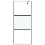 Vidaxl Walk-in Duschwand 80x195 cm Halbmat ESG Glass Schwarz