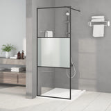Vidaxl Walk-in Duschwand 80x195 cm Halbmat ESG Glass Schwarz