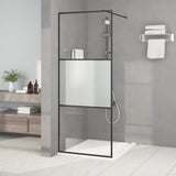 Vidaxl Walk-In duschvägg 80x195 cm halvmatt ESG Glass Black