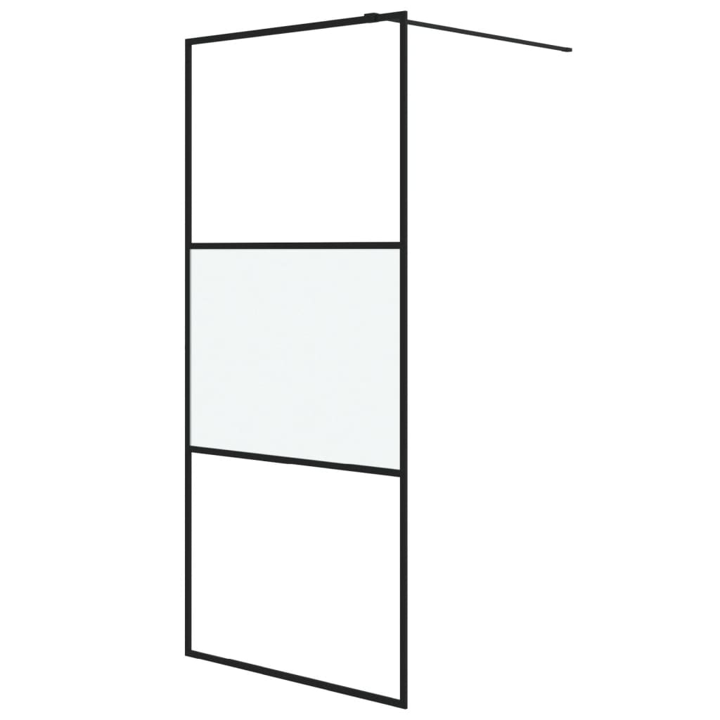 Vidaxl Walk-In Walk-In Walk 90x195 cm Half-Mat Esg Verre noir