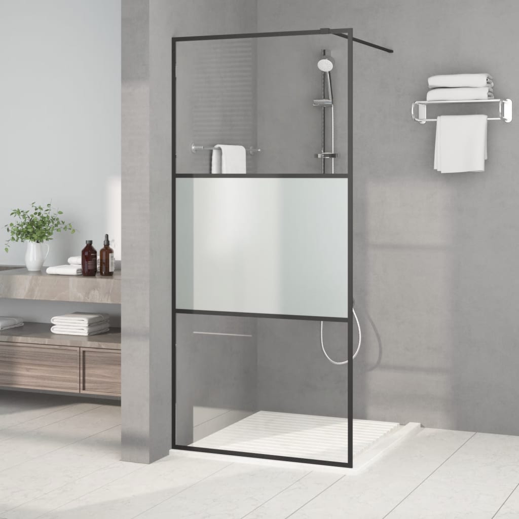 Vidaxl Walk-In Walk-In Walk 90x195 cm Half-Mat Esg Verre noir