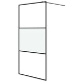 Vidaxl Walk-in Duschwand 100x195 cm Halfmat ESG Glass Schwarz