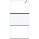 Vidaxl Walk-in Duschwand 100x195 cm Halfmat ESG Glass Schwarz