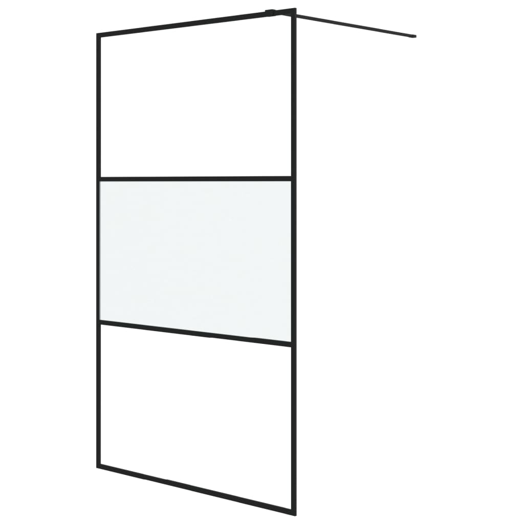 Vidaxl Walk-In duschvägg 115x195 cm Halfmat ESG-GLAS Black