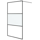 Vidaxl Walk-In duschvägg 115x195 cm Halfmat ESG-GLAS Black