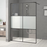 Vidaxl Walk-In duschvägg 140x195 cm halvmatt ESG Glass Black