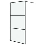 Vidaxl walk-in dusjvegg 100x195 cm matt esg glass svart