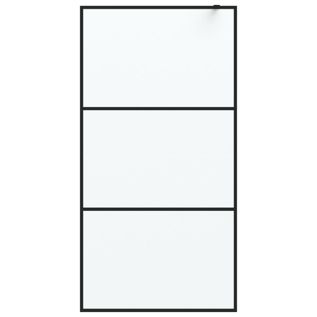 Vidaxl walk-in dusjvegg 100x195 cm matt esg glass svart