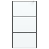 Vidaxl walk-in dusjvegg 100x195 cm matt esg glass svart