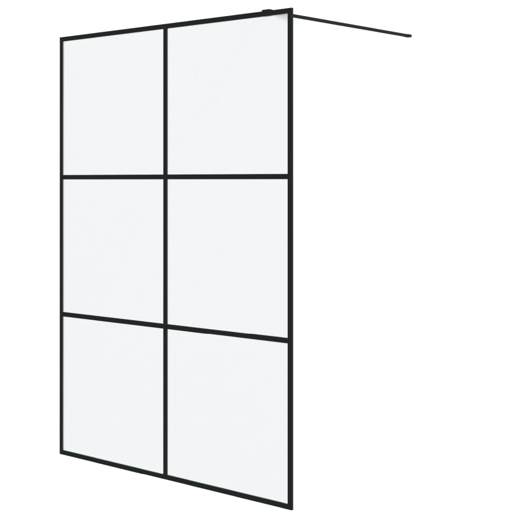 Vidaxl Walk-In duschvägg 140x195 cm Mat ESG Glass Black