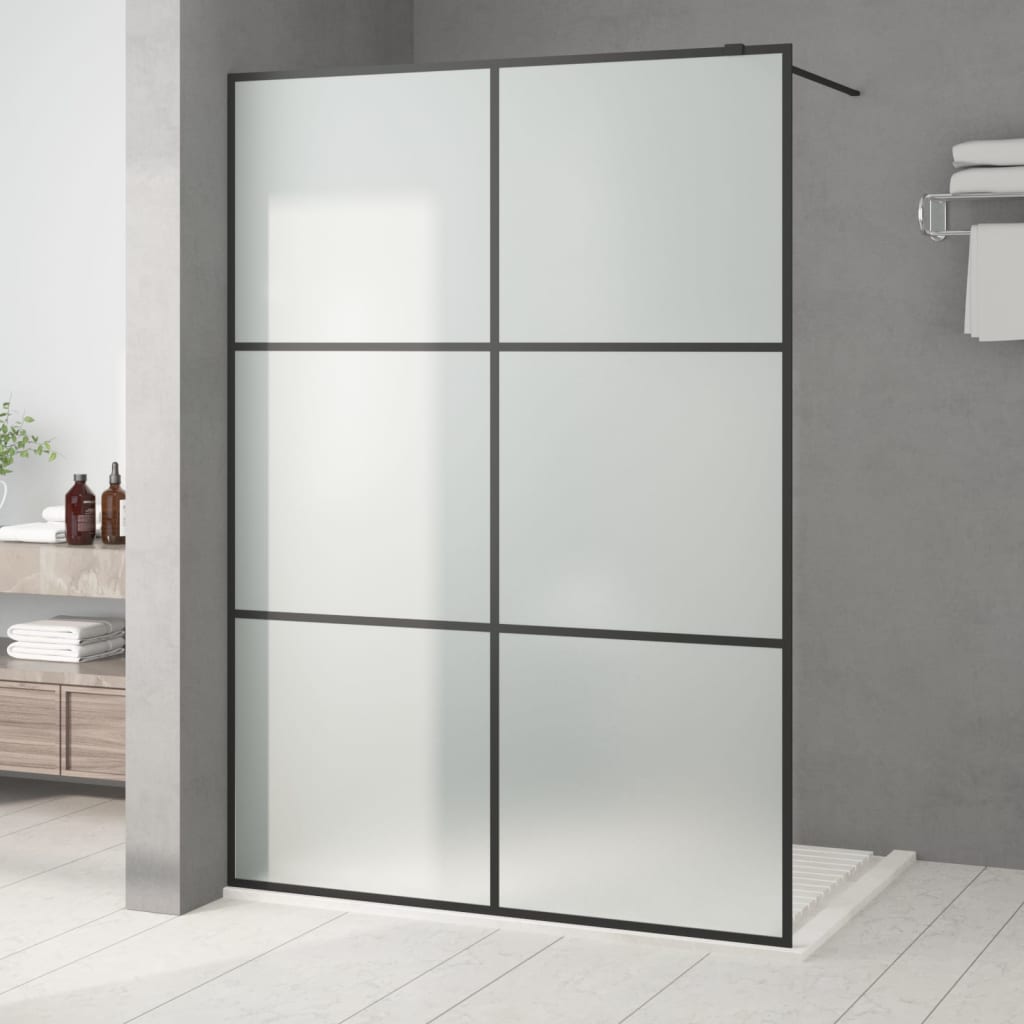 Vidaxl Walk-In duschvägg 140x195 cm Mat ESG Glass Black