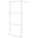 Vidaxl begehete Duschwand 90x195 cm transparentes ESG-Glas Silber gefärbt