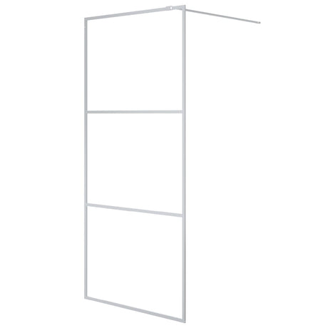 Vidaxl begehete Duschwand 90x195 cm transparentes ESG-Glas Silber gefärbt