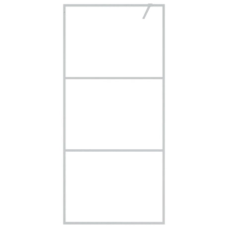 Vidaxl begehete Duschwand 90x195 cm transparentes ESG-Glas Silber gefärbt
