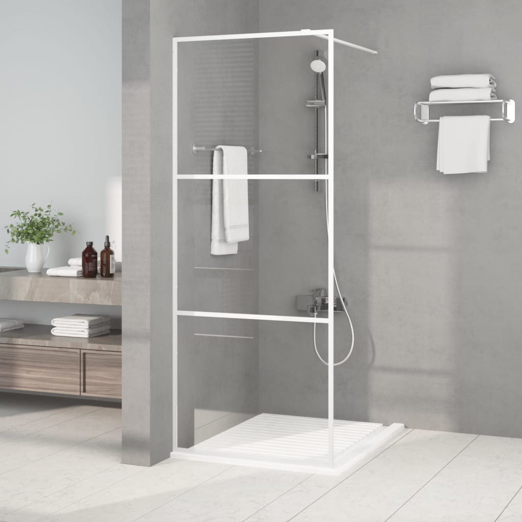 Vidaxl walk-in dusjvegg 80x195 cm gjennomsiktig esg glass hvit