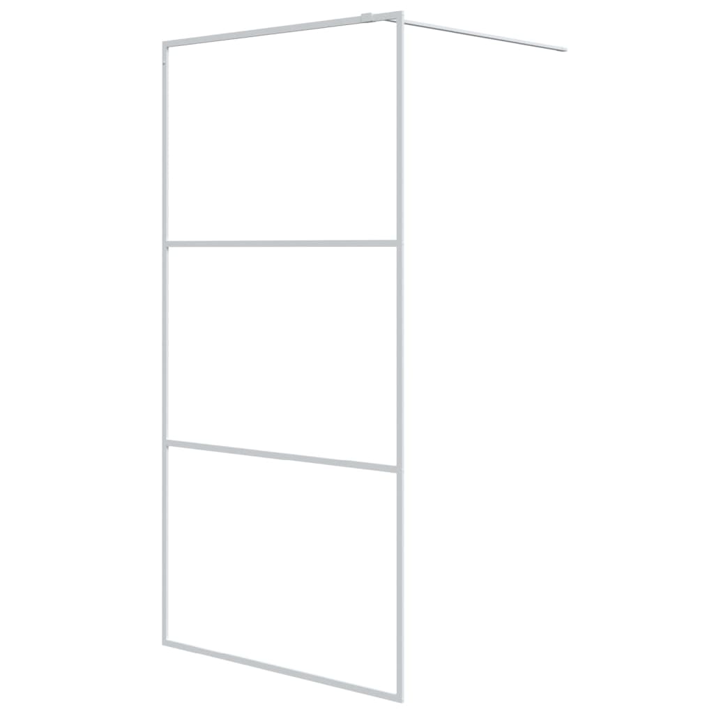 Vidaxl Walk-In Shower Wall 100x195 cm ESG Glass bianco