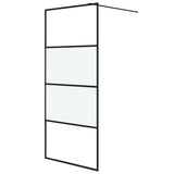 Vidaxl Walk-in Duschwand 90x195 cm Halbmat ESG Glass Schwarz