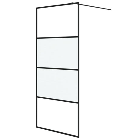 Vidaxl Walk-in Duschwand 90x195 cm Halbmat ESG Glass Schwarz