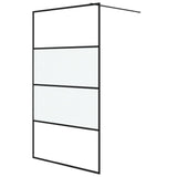 Vidaxl Walk-In duschvägg 115x195 cm Halfmat ESG-GLAS Black