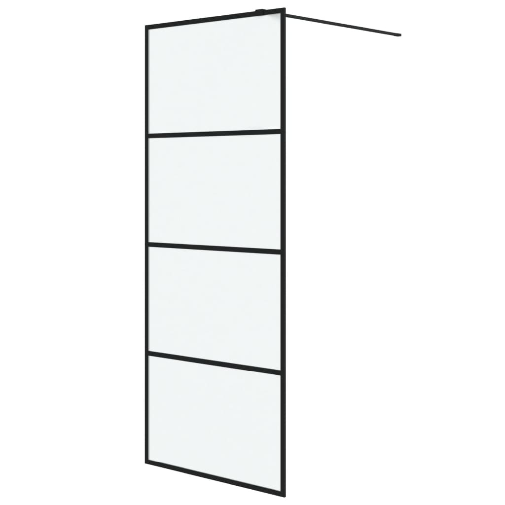 Vidaxl walk-in dusjvegg 80x195 cm mat esg glass svart