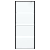Vidaxl begehete Duschwand 80x195 cm MAT ESG Glass Schwarz