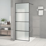 Vidaxl begehete Duschwand 80x195 cm MAT ESG Glass Schwarz
