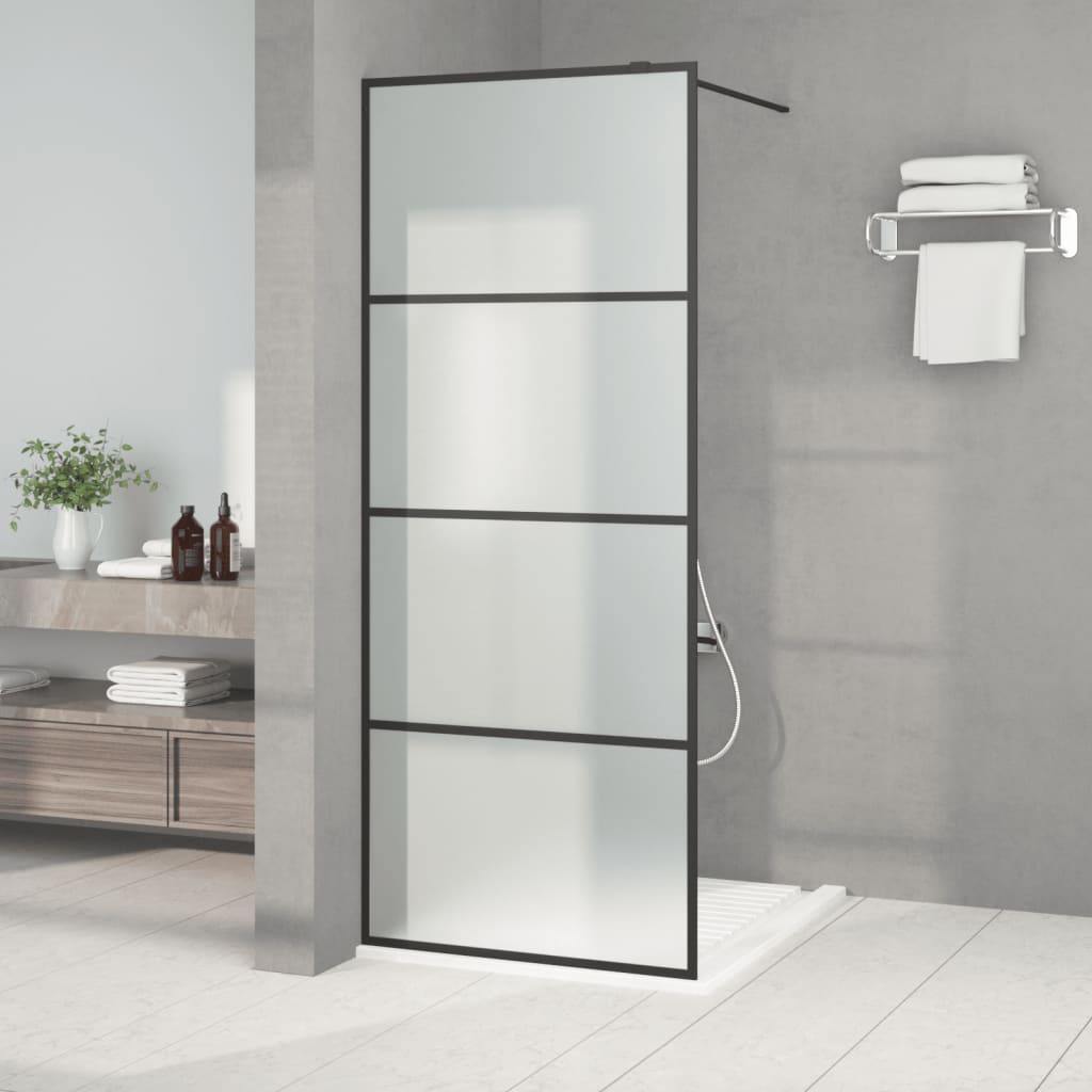 Vidaxl walk-in dusjvegg 80x195 cm mat esg glass svart