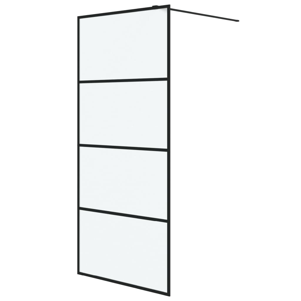 Vidaxl Walk-in tuš stena 90x195 cm mat esg steklo črno