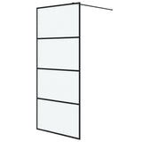 Vidaxl Walk-in Duschwand 90x195 cm MAT ESG Glass Schwarz