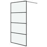 Vidaxl Walk-in Duschwand 100x195 cm mattes ESG-Glas schwarz