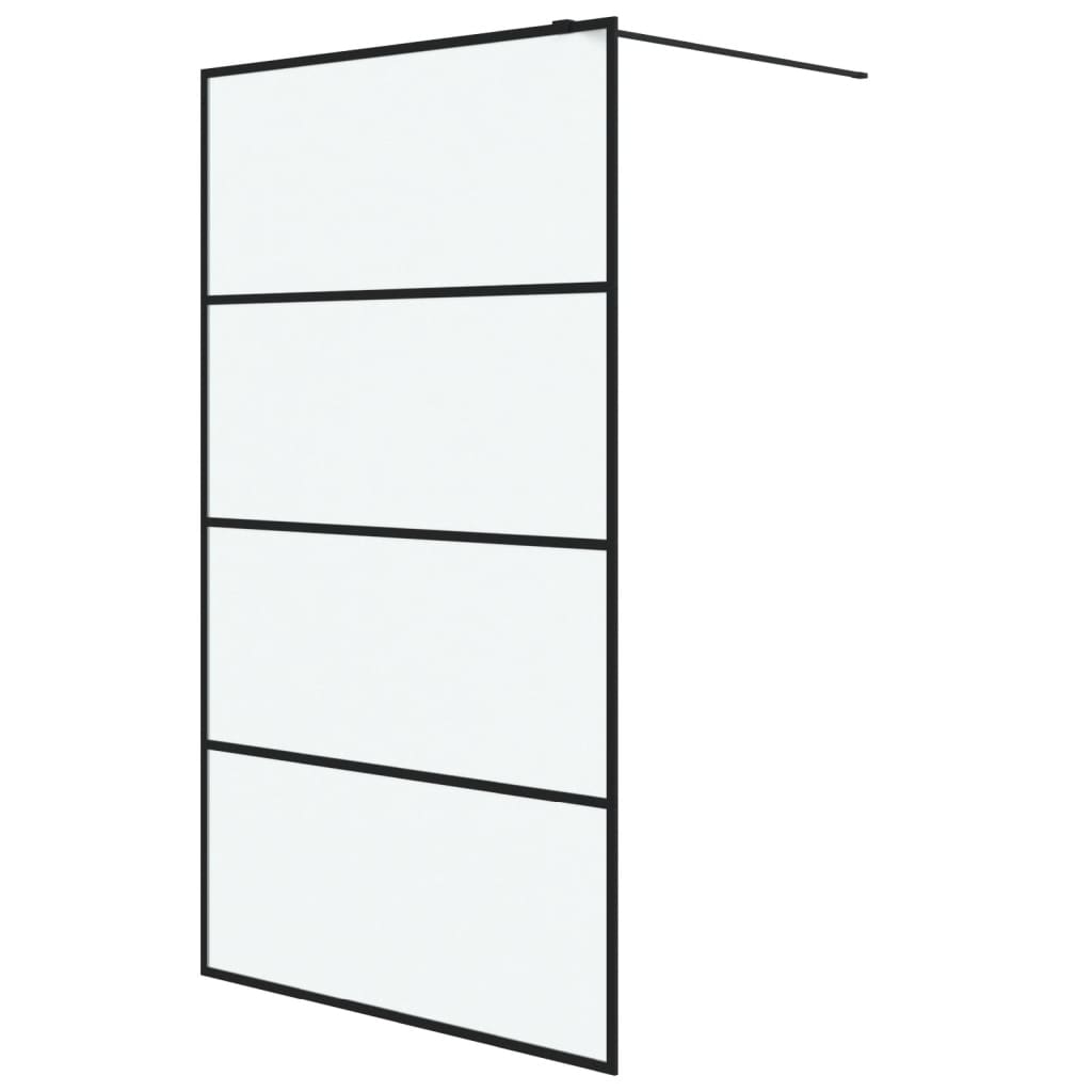 Vidaxl Walk-In duschvägg 115x195 cm Mat ESG Glass Black