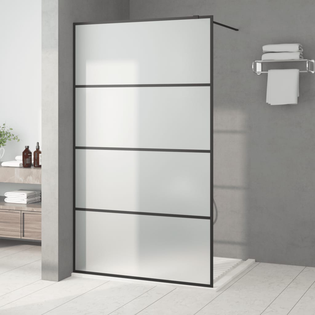 Vidaxl Walk-In duschvägg 115x195 cm Mat ESG Glass Black