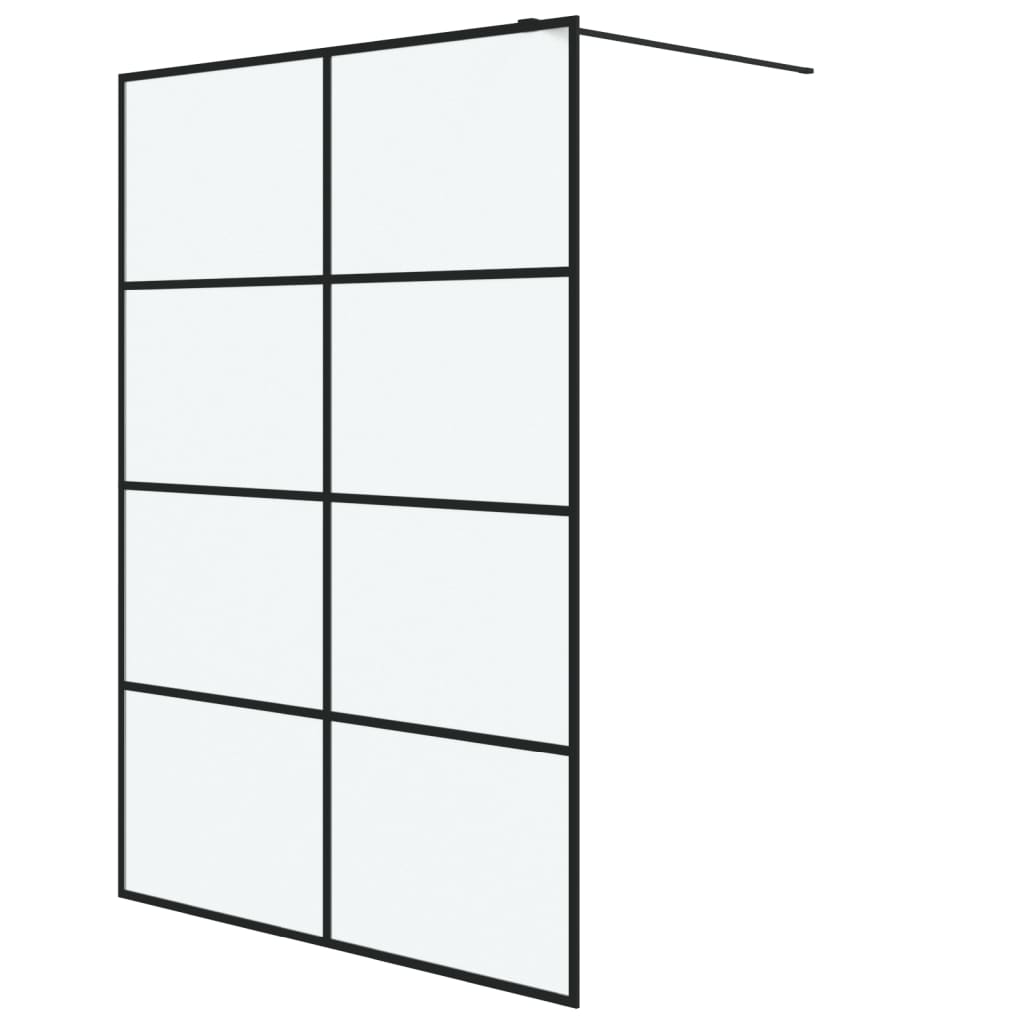 Vidaxl Walk-In duschvägg 140x195 cm Mat ESG Glass Black