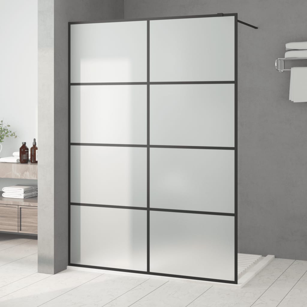 Vidaxl Walk-In duschvägg 140x195 cm Mat ESG Glass Black