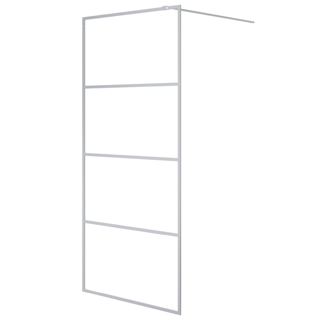 Vidaxx begehbare Duschabtrennung 90x195 cm transparentes ESG-Glas silberfarben