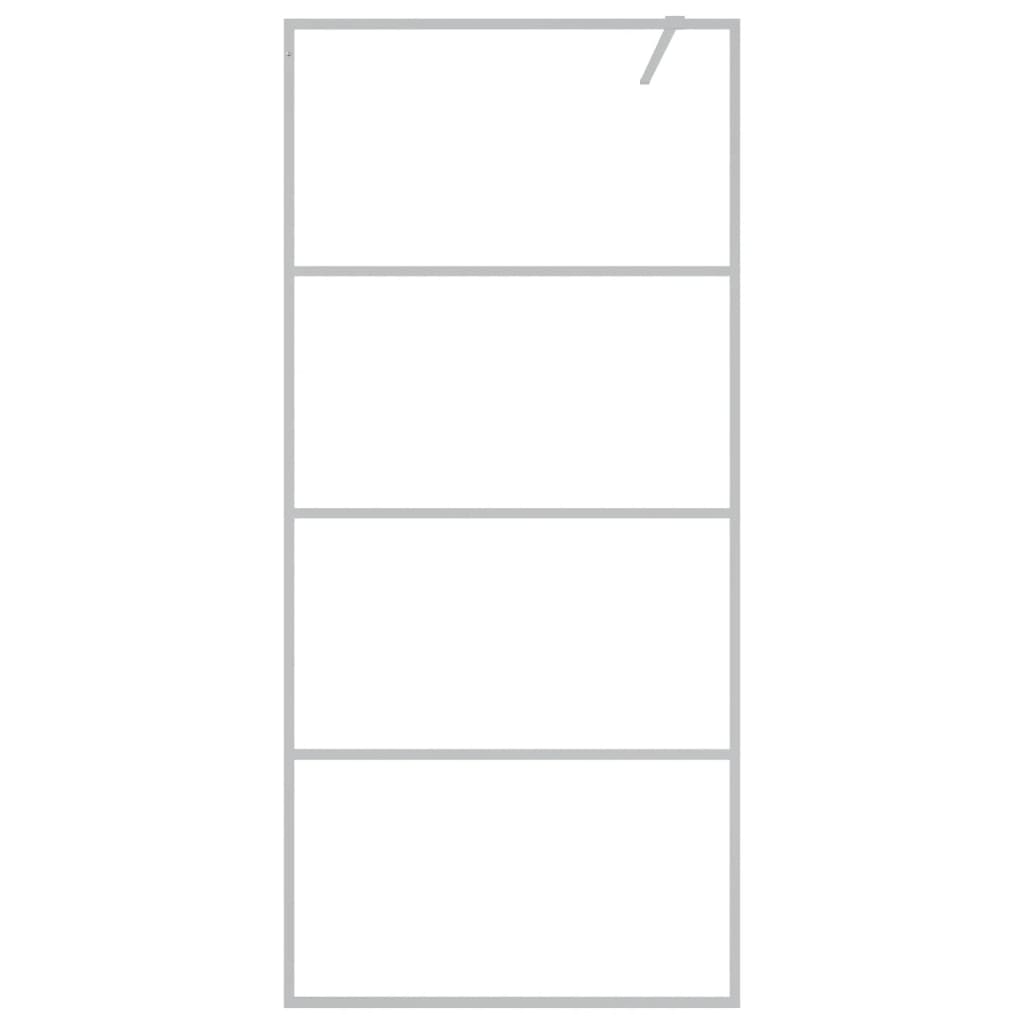 Vidaxx begehbare Duschabtrennung 90x195 cm transparentes ESG-Glas silberfarben