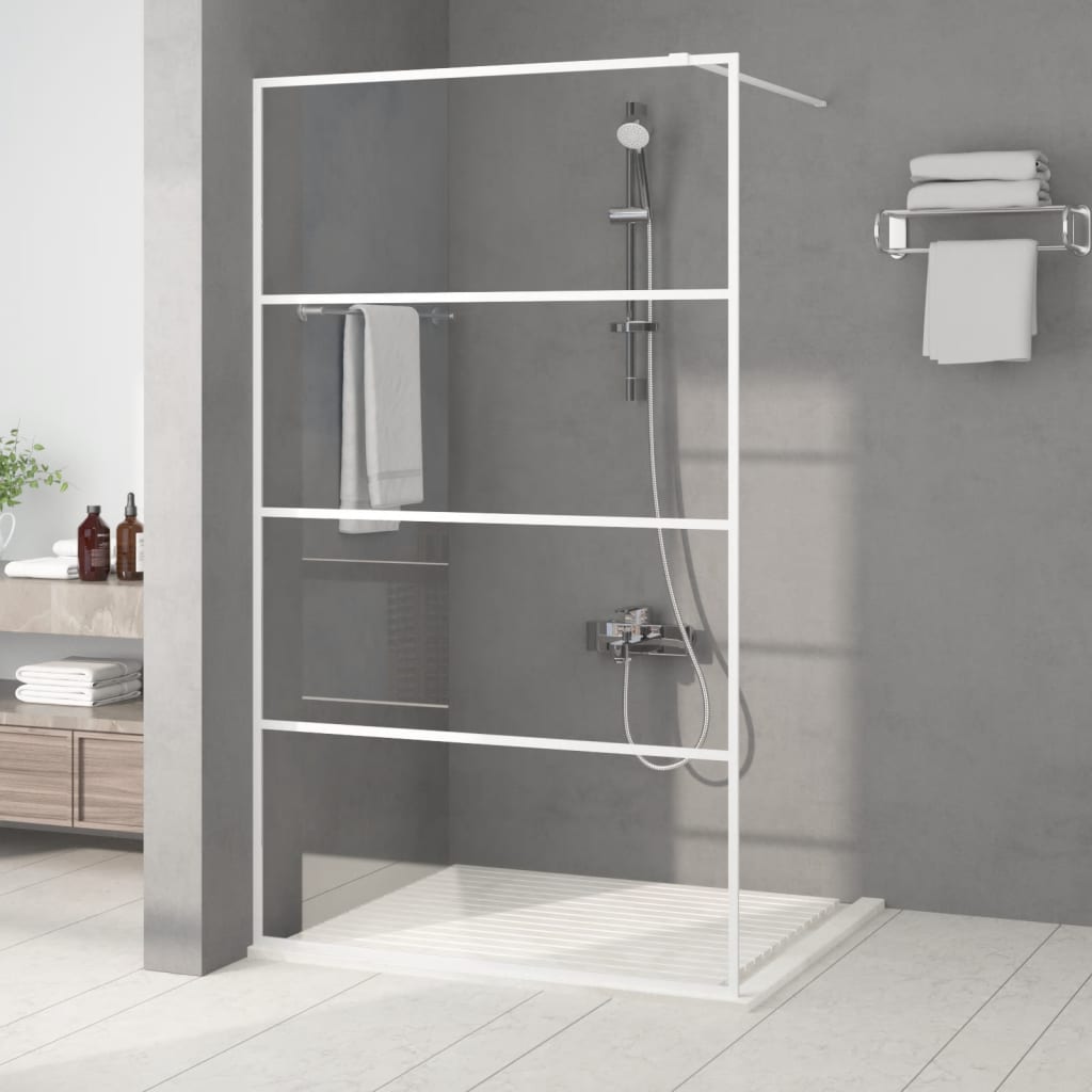 Vidaxl Walk-In duschvägg 115x195 cm transparent ESG Glass White