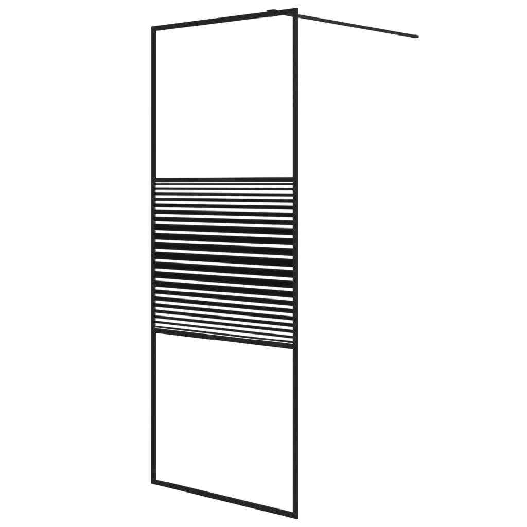 Vidaxl begehete Duschwand 80x195 cm transparentes ESG-Glas schwarz