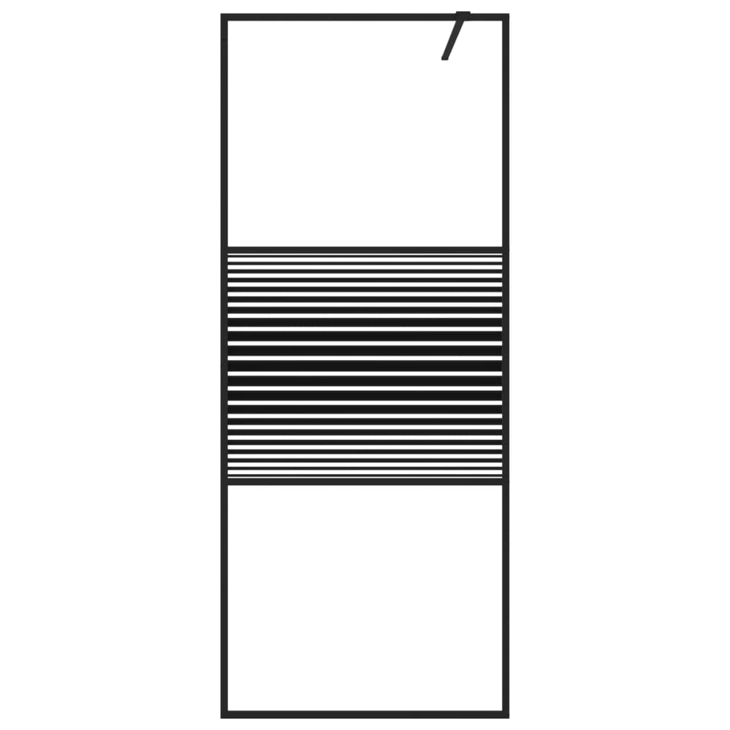 Vidaxl begehete Duschwand 80x195 cm transparentes ESG-Glas schwarz