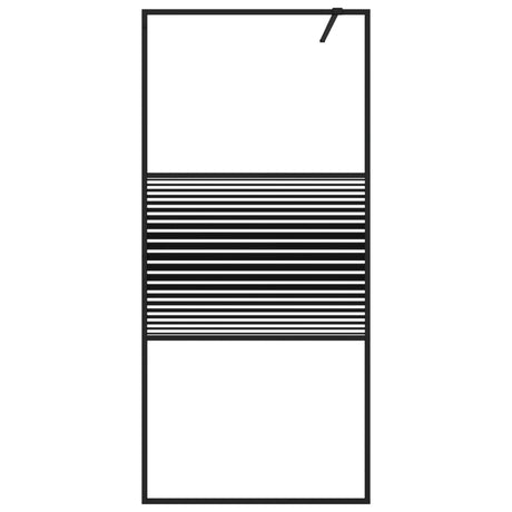 Vidaxl begehete Duschwand 90x195 cm transparentes ESG-Glas schwarz