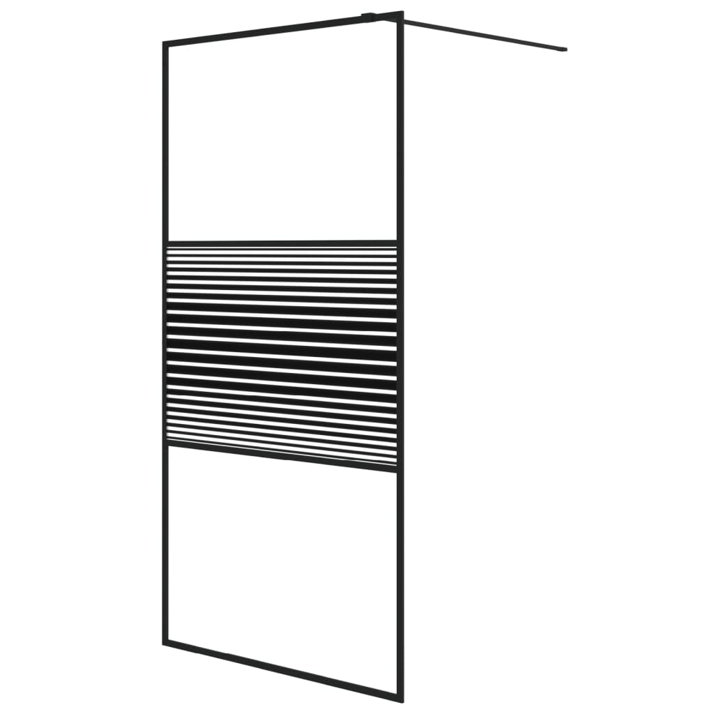 Vidaxx begehbare Duschabtrennung 100x195 cm transparentes ESG-Glas schwarz