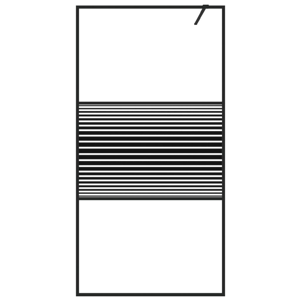 Vidaxx begehbare Duschabtrennung 100x195 cm transparentes ESG-Glas schwarz