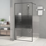 Vidaxx begehbare Duschabtrennung 100x195 cm transparentes ESG-Glas schwarz