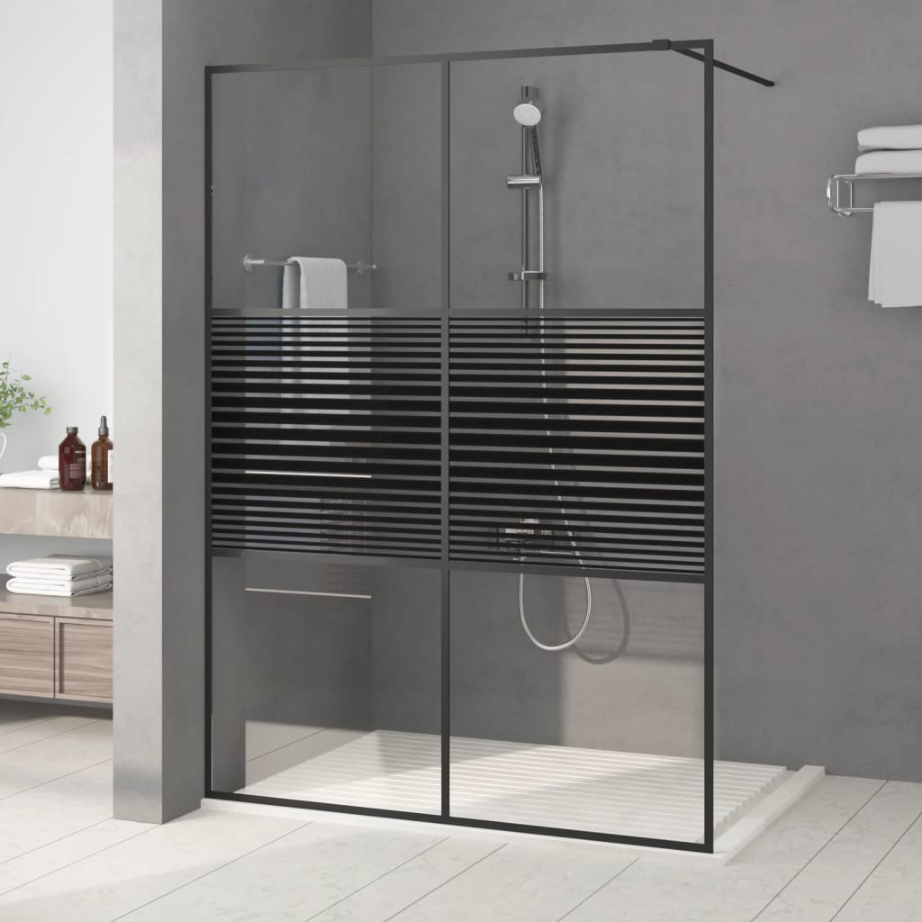 Vidaxl Walk-In duschvägg 140x195 cm transparent ESG-glas svart