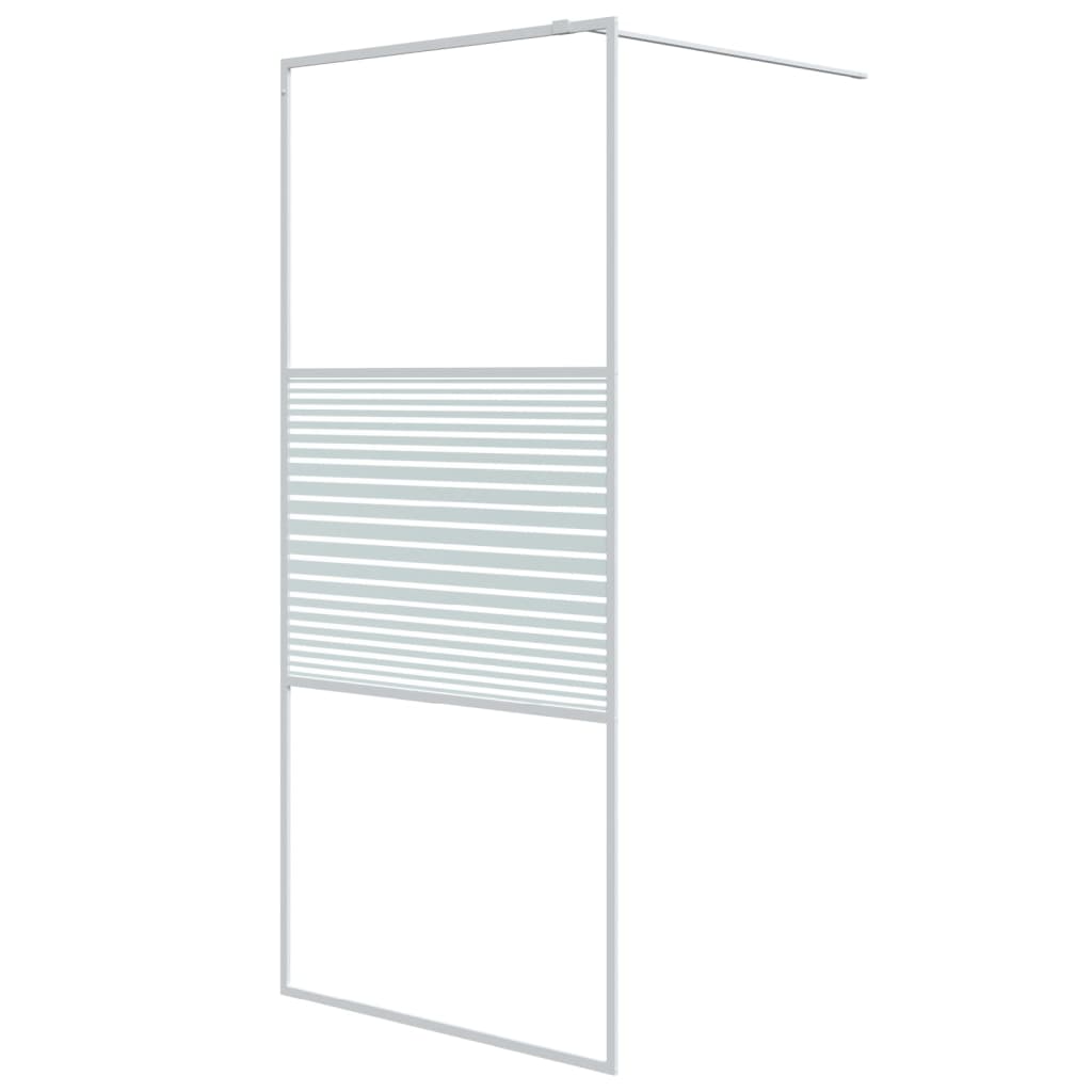 Vidaxx begehbare Duschabtrennung 90x195 cm transparentes ESG-Glas weiß