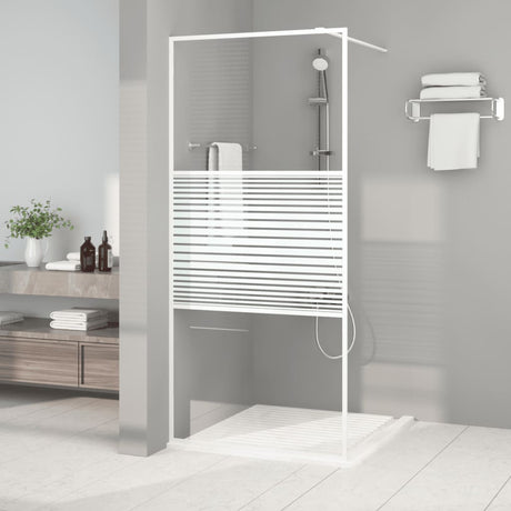 Vidaxx begehbare Duschabtrennung 90x195 cm transparentes ESG-Glas weiß