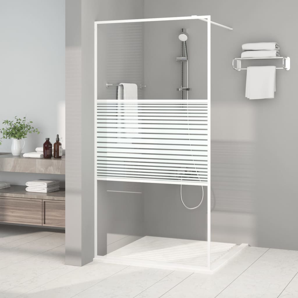 Vidaxl walk-in dusjvegg 100x195 cm gjennomsiktig esg glass hvit