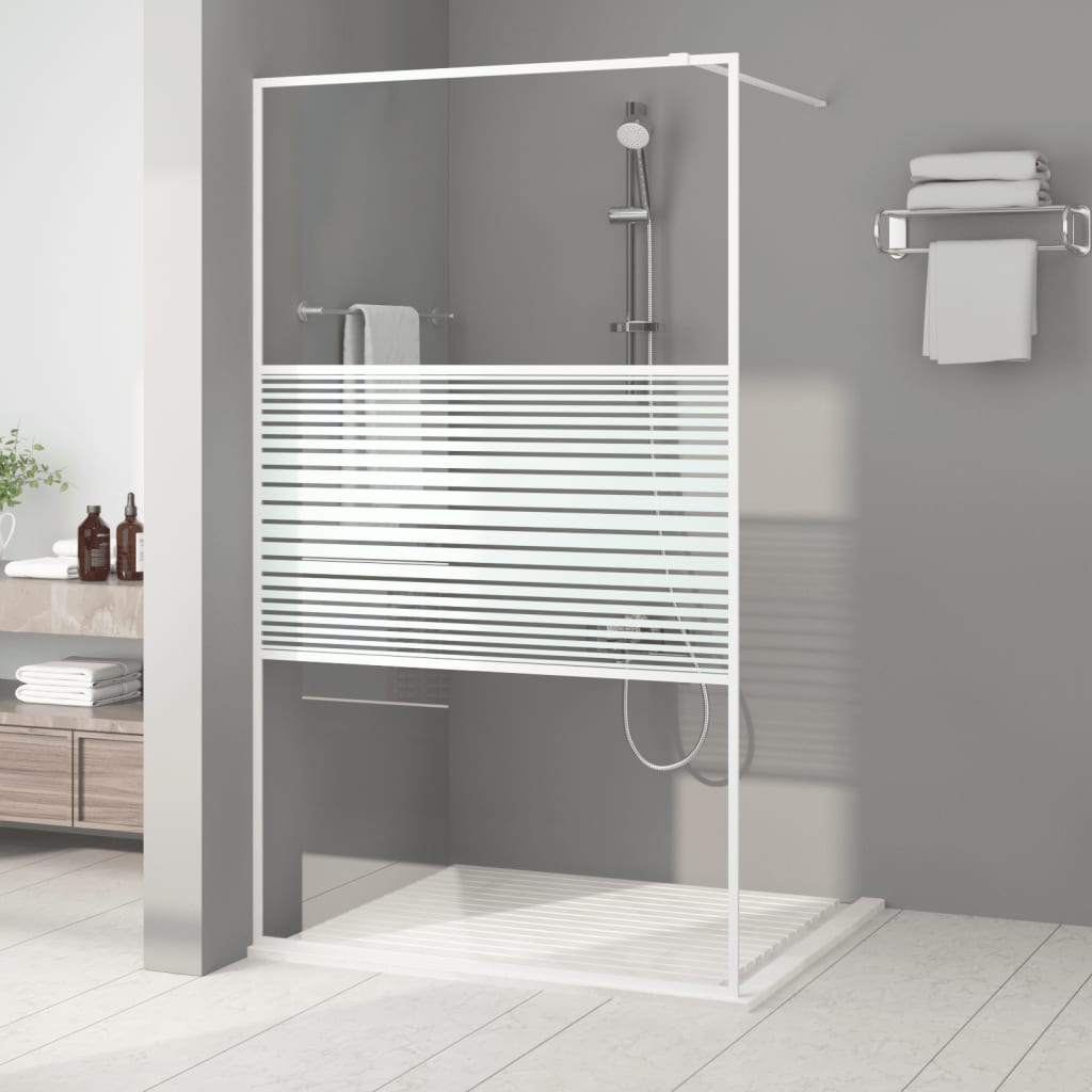 Vidaxl Walk-In duschvägg 115x195 cm transparent ESG Glass White